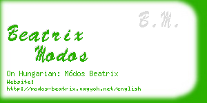 beatrix modos business card